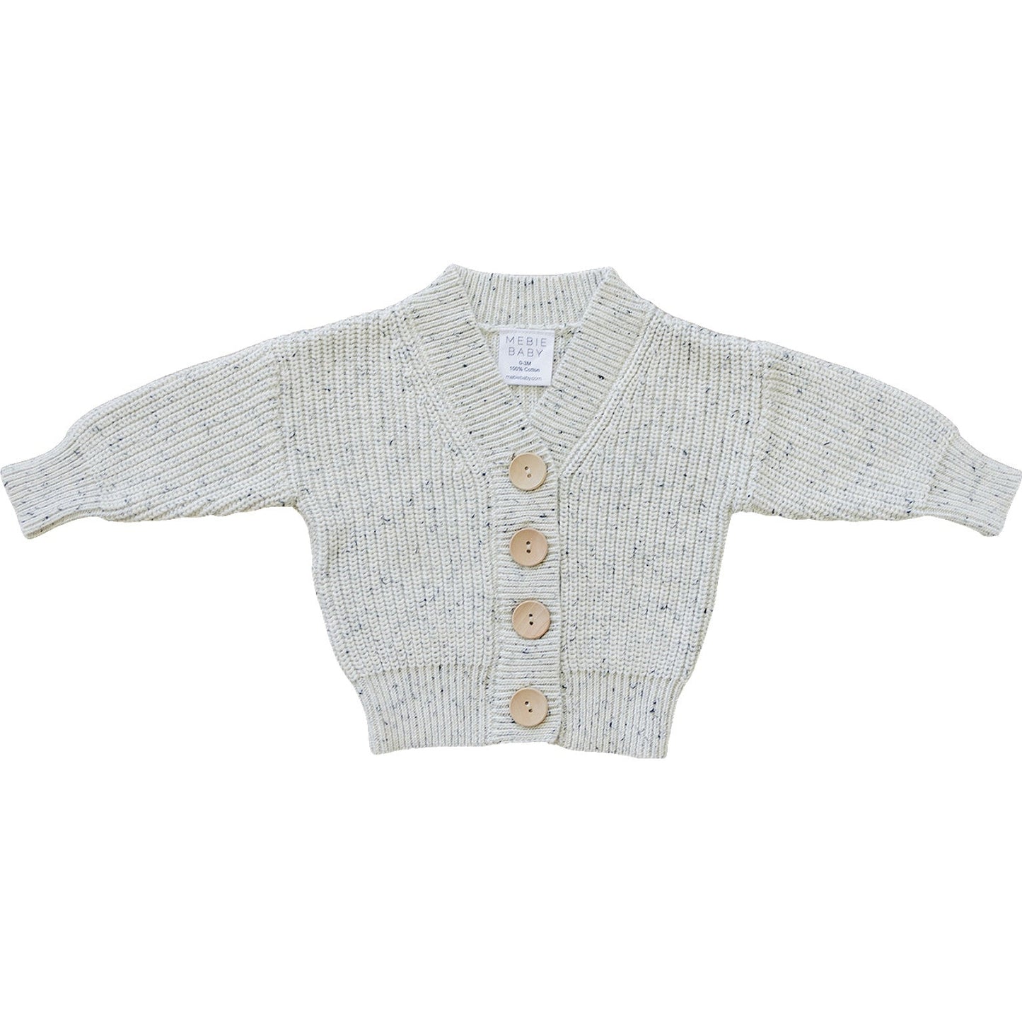 Mebie Baby Heather Grey Chunky Knit Cardigan - Atara & Co