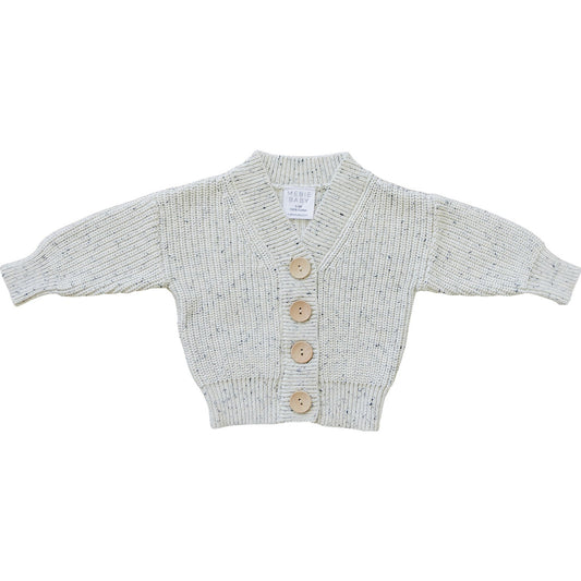 Mebie Baby Heather Grey Chunky Knit Cardigan - Atara & Co