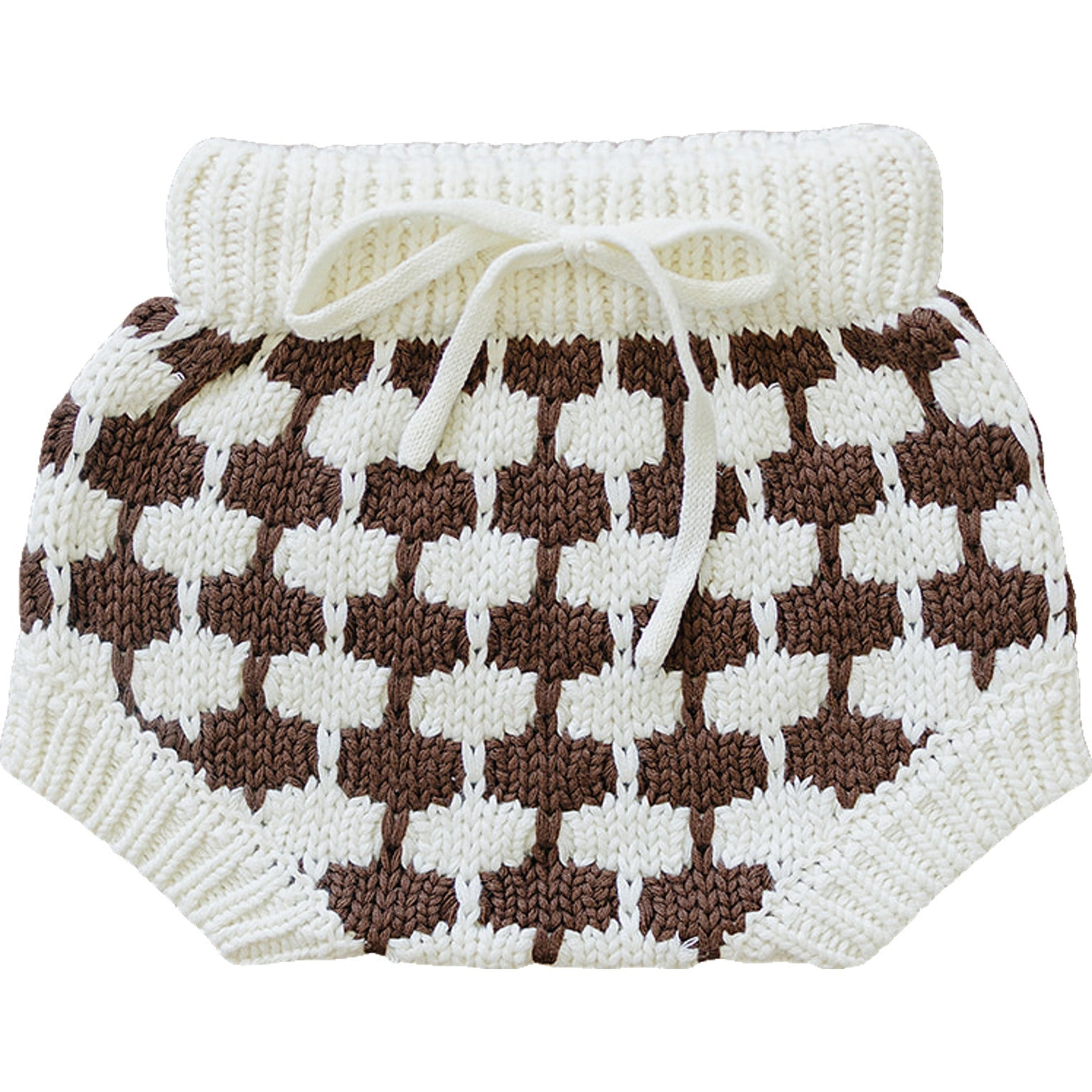 Mebie Baby Brown + Cream Knit Bloomers - Atara & Co