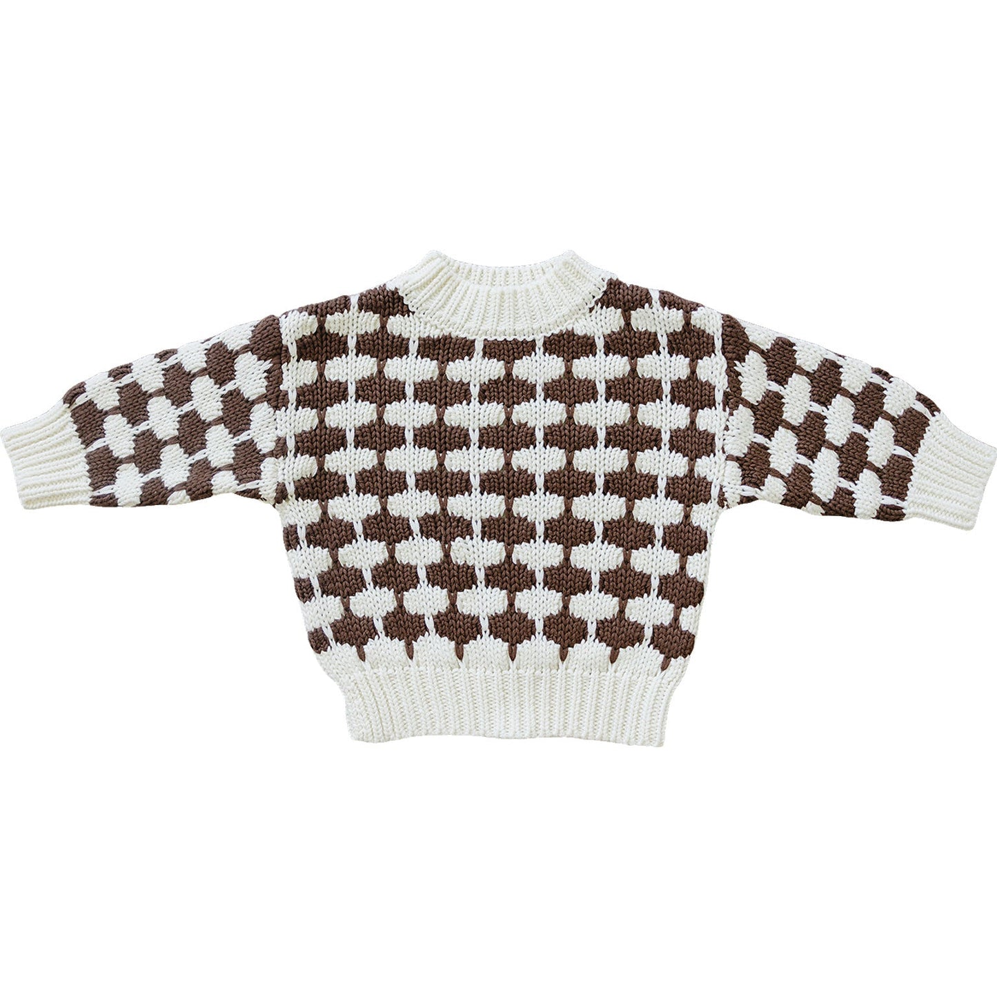 Mebie Baby Brown + Cream Knit Sweater - Atara & Co