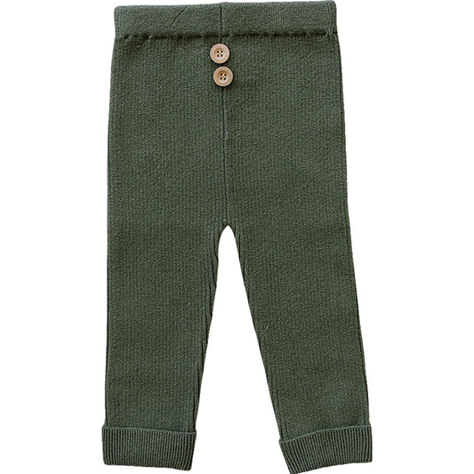 Mebie Baby Olive Knit Leggings - Atara & Co