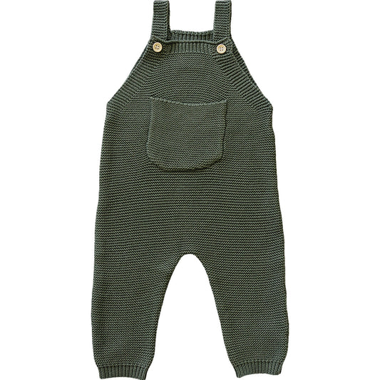 Mebie Baby Olive Knit Overalls - Atara & Co