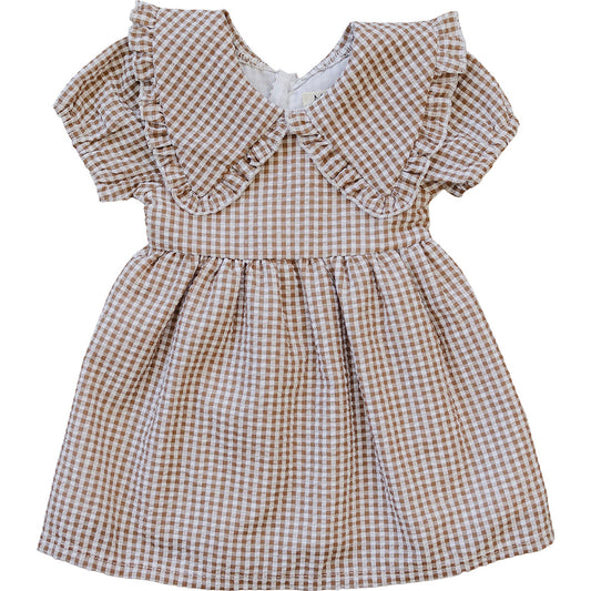 Mebie Baby Gingham Peter Pan Collar Dress