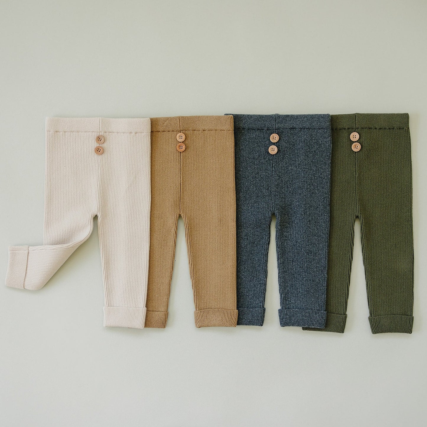 Mebie Baby Olive Knit Leggings - Atara & Co