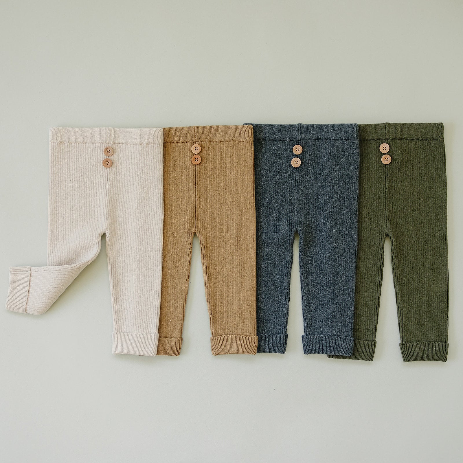 Mebie Baby Olive Knit Leggings - Atara & Co