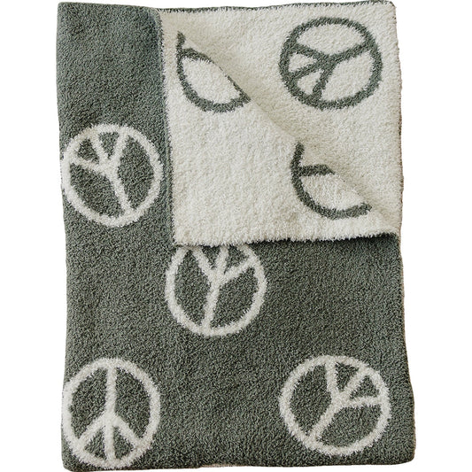 Mebie Baby Plush Blanket - Peace - Atara & Co