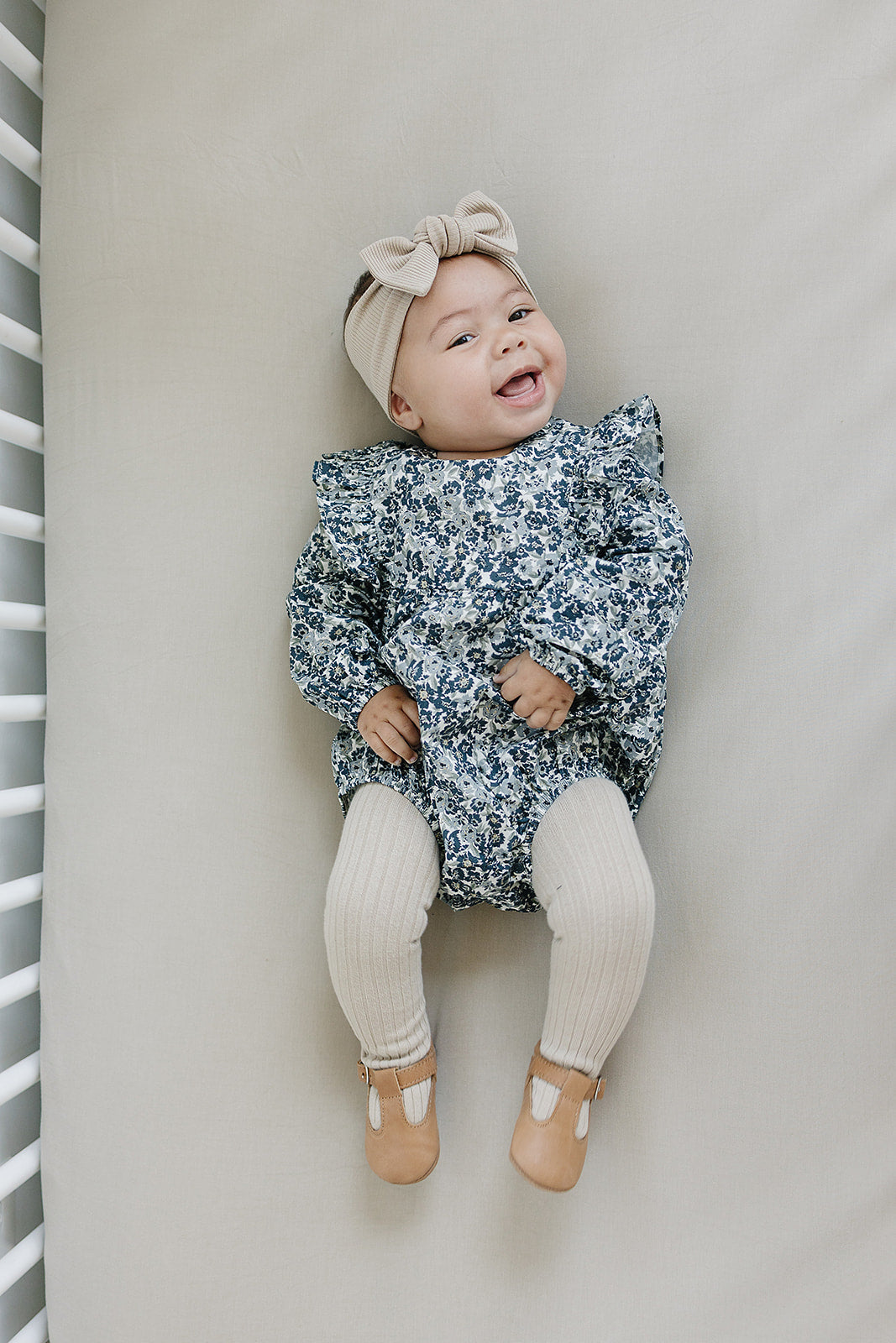 Mebie Baby Long Sleeve Romper - Liberty Floral - Atara & Co