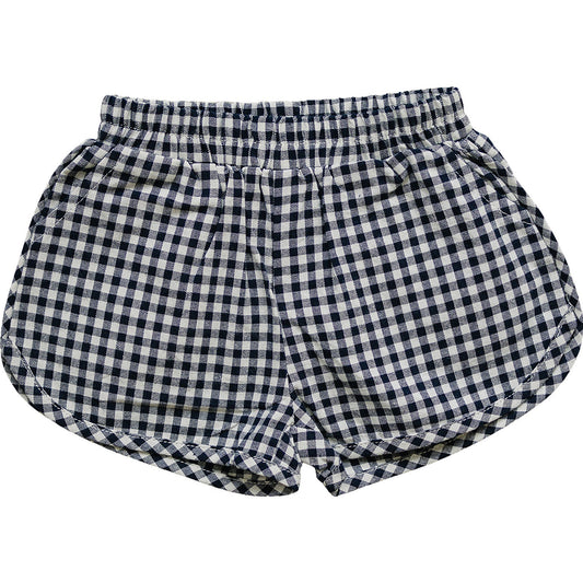 Mebie Baby Shorts - Navy Gingham