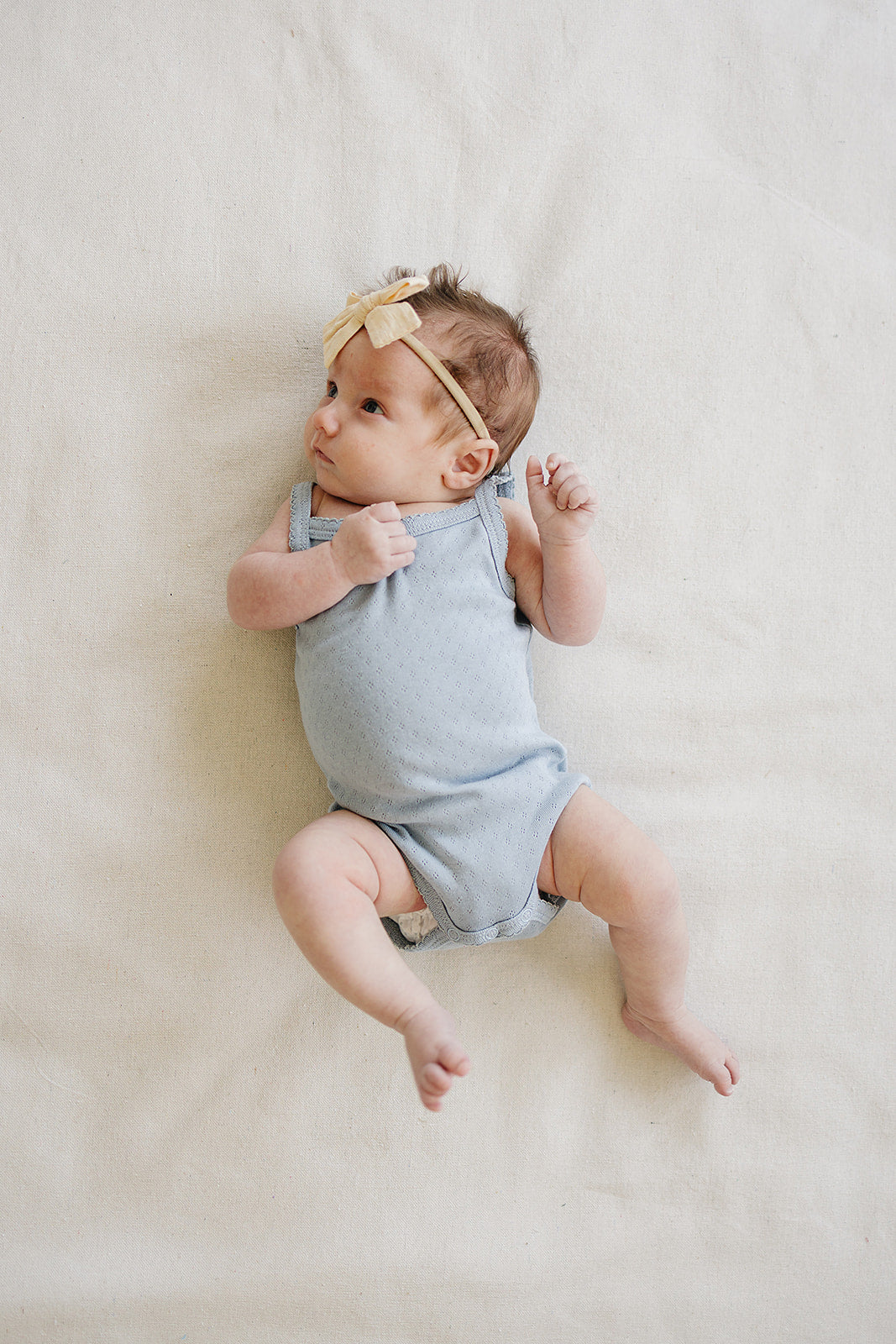 Mebie Baby Pointelle Tank Bodysuit - Dusty Blue