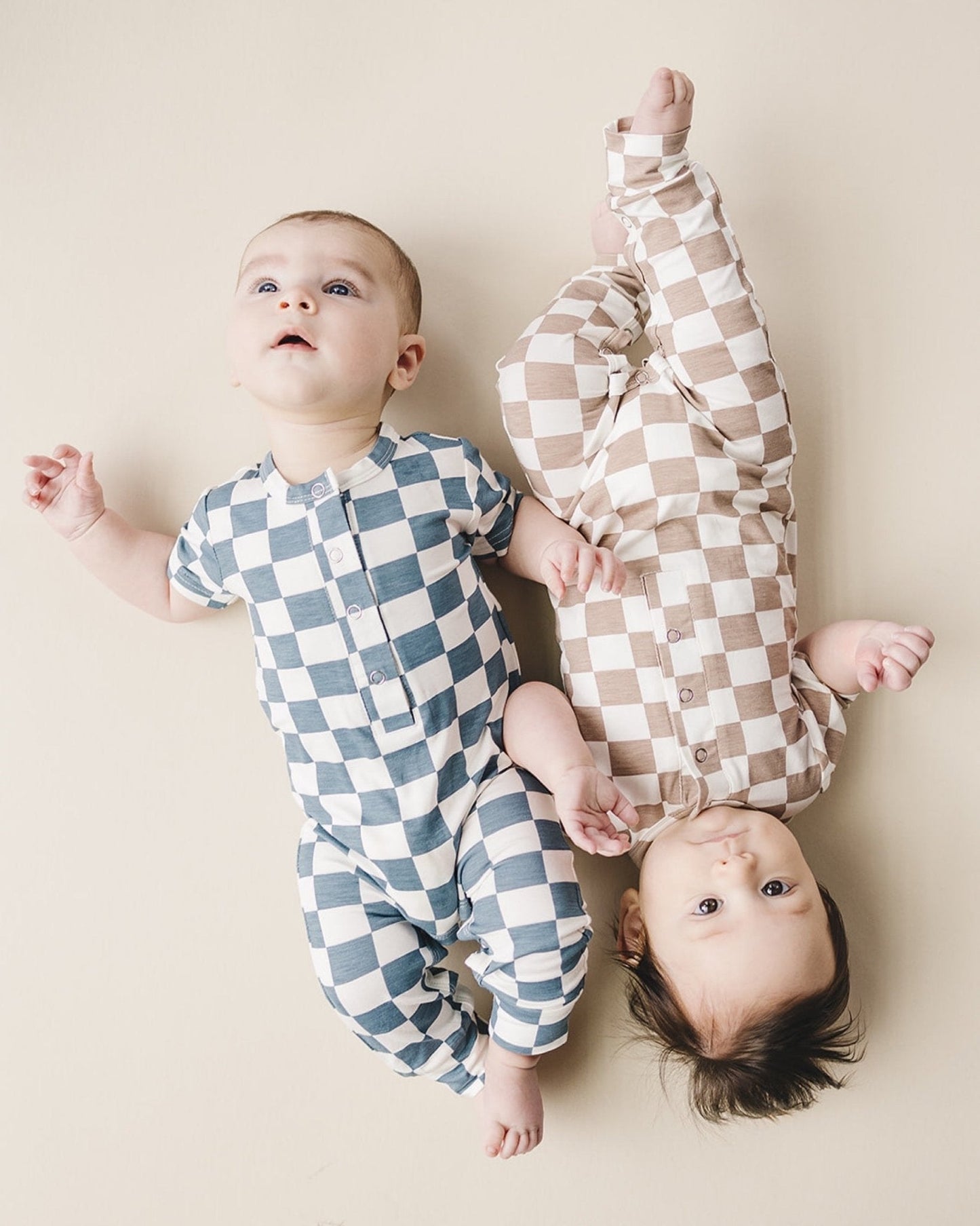 LPK Bamboo Checkered Jumpsuit - Latte - Atara & Co