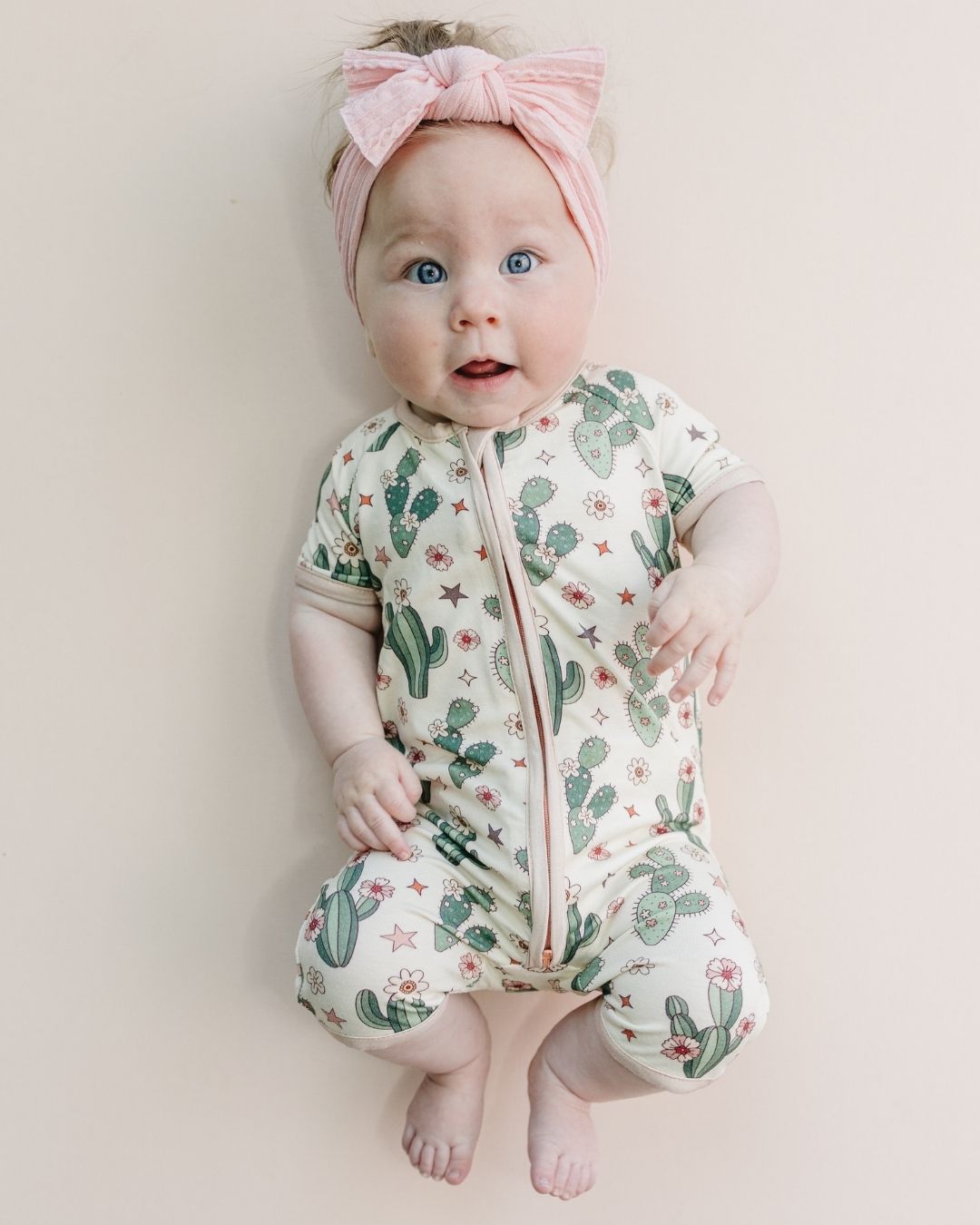 LPK Bamboo Shorty Romper - Cactus Flowers - Atara & Co