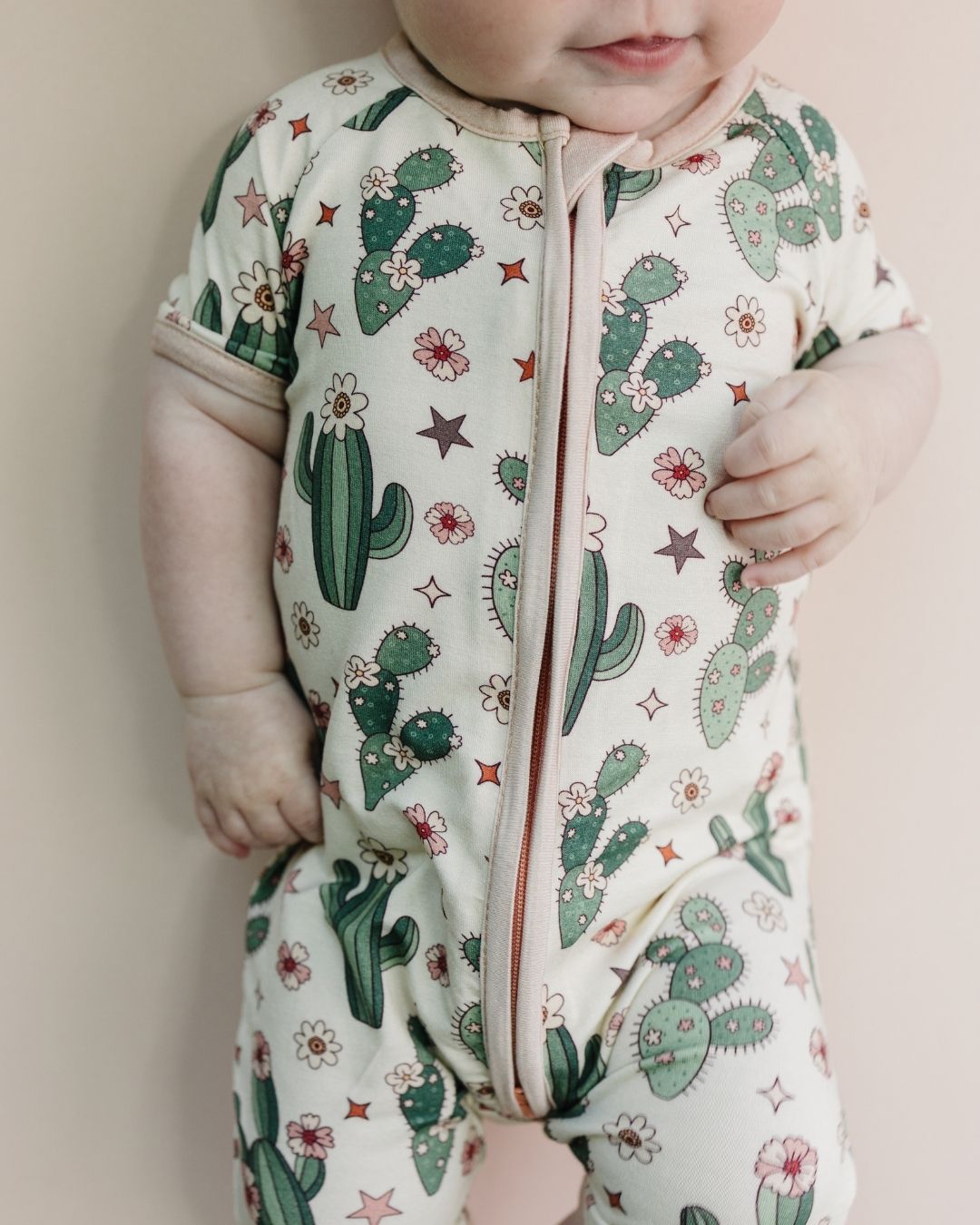 LPK Bamboo Shorty Romper - Cactus Flowers - Atara & Co