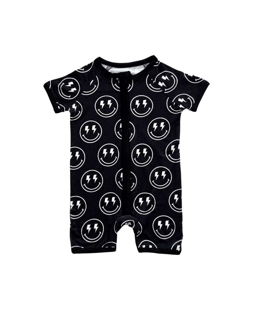 LPK Bamboo Shorty Romper - Electric Smiley - Atara & Co