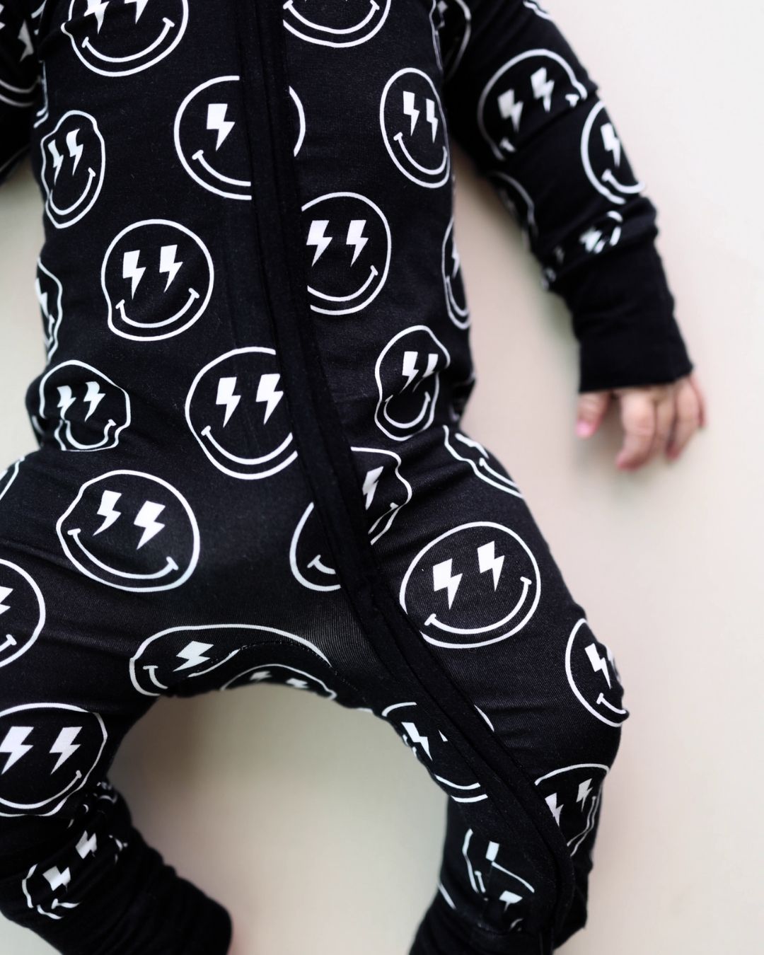 LPK Bamboo Zip Romper - Electric Smiley - Atara & Co