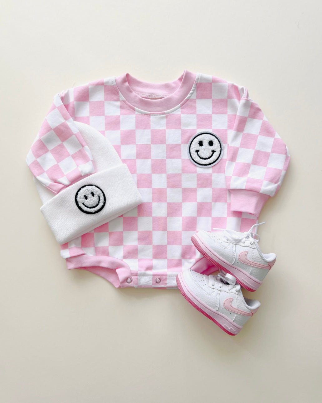 LPK Bubble Romper - Checkered Smiley - Atara & Co