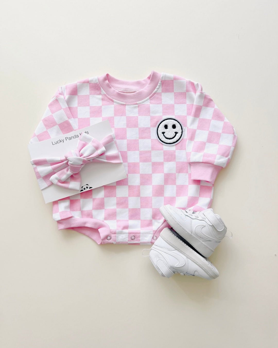 LPK Bubble Romper - Checkered Smiley - Atara & Co