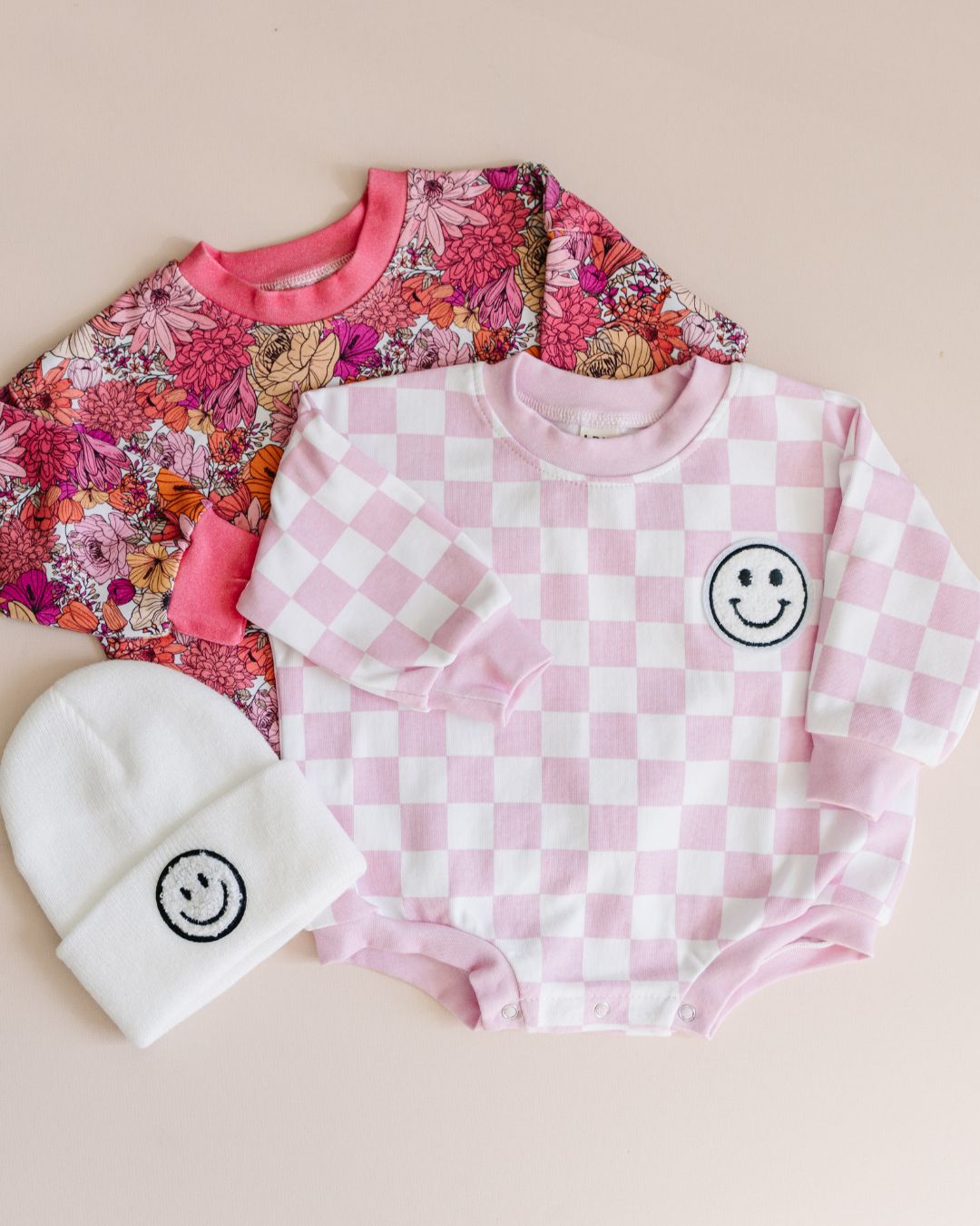 LPK Bubble Romper - Checkered Smiley - Atara & Co