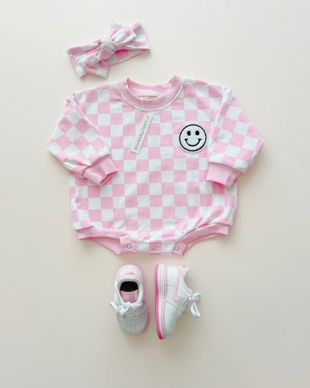 LPK Bubble Romper - Checkered Smiley - Atara & Co