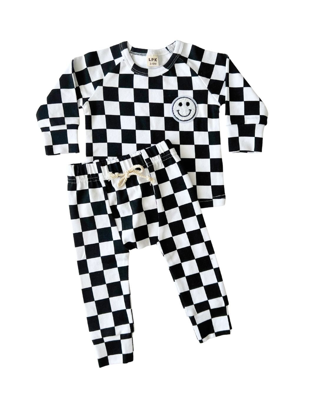 LPK Smiley Lounge Set - Checkered Black - Atara & Co