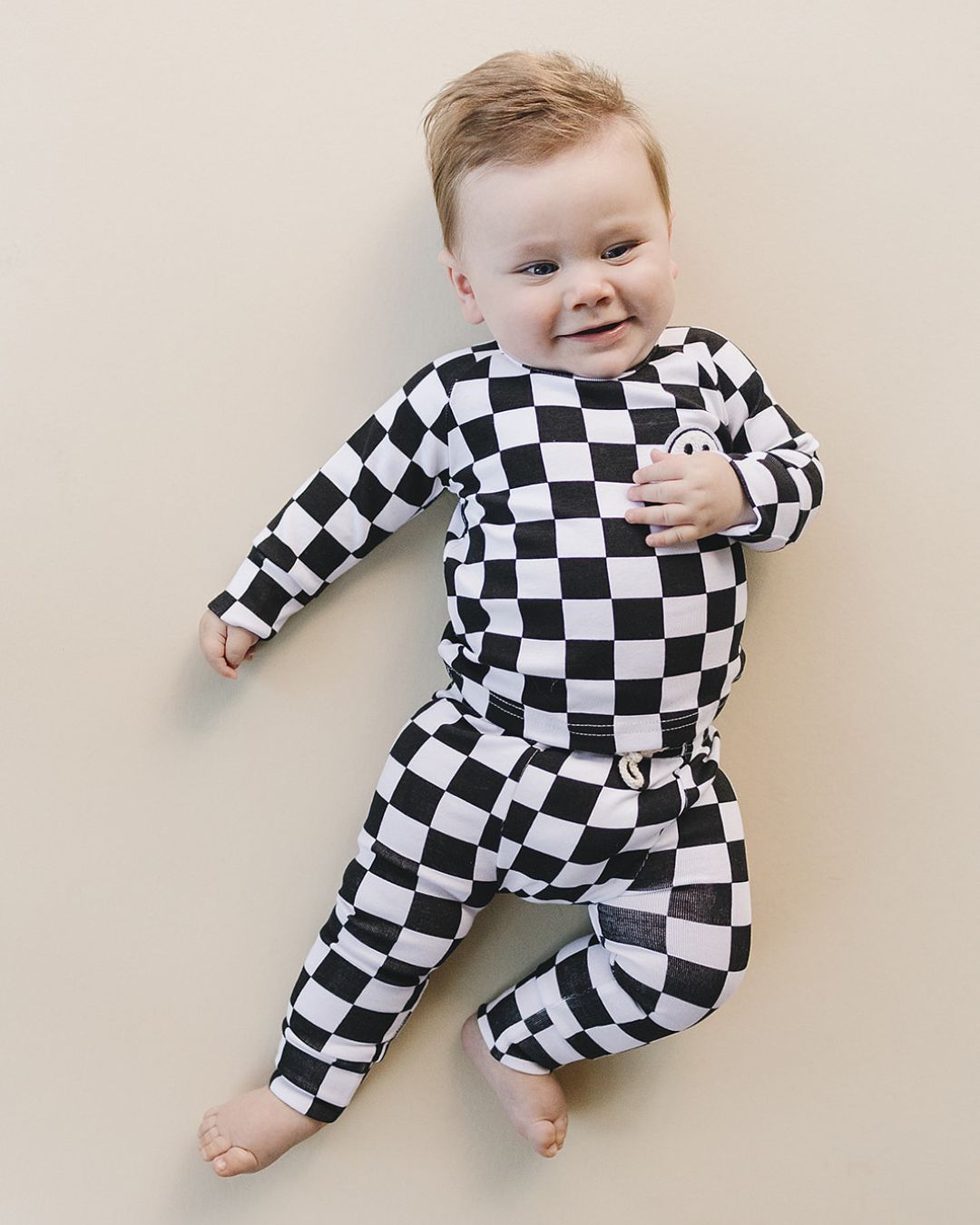 LPK Smiley Lounge Set - Checkered Black - Atara & Co