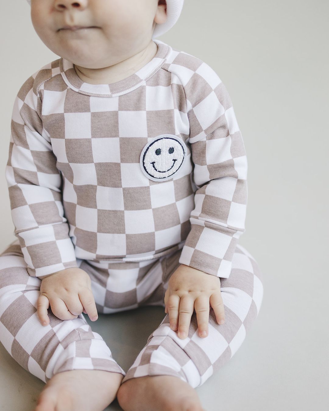 LPK Checkered Smiley Lounge Set - Latte - Atara & Co