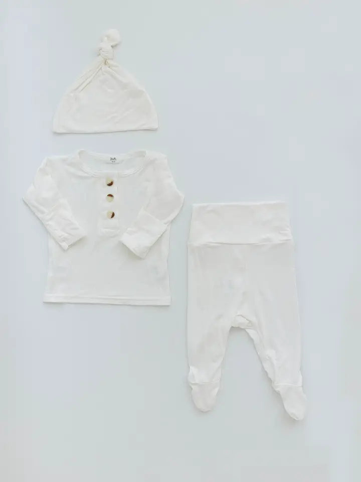 Stroller Society Top + Bottom Set - White - Atara & Co