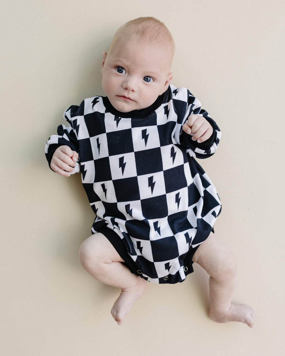 LPK Bubble Romper - Charcoal Bolts - Atara & Co