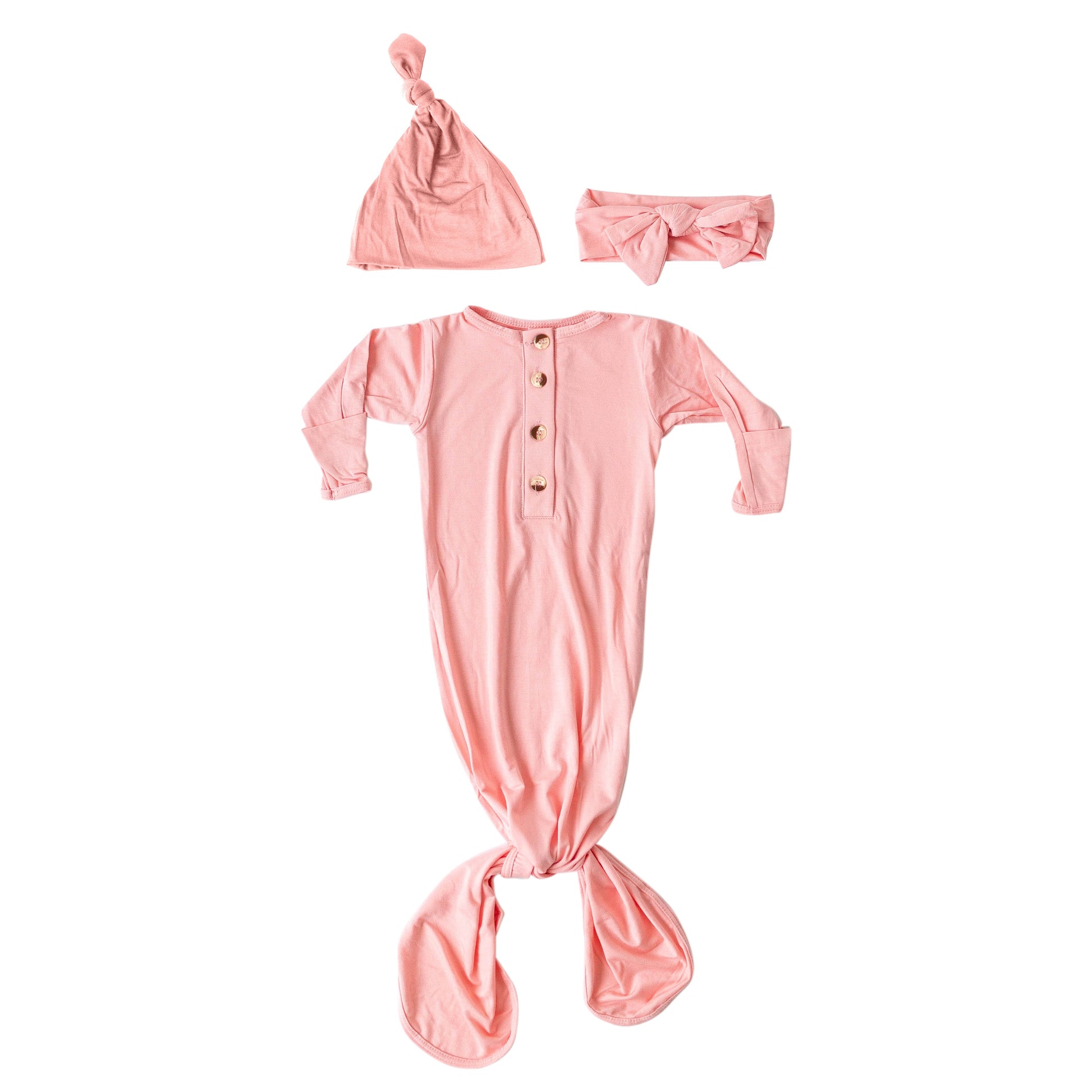 Stroller Society Knotted Gown Set - Pink - Atara & Co