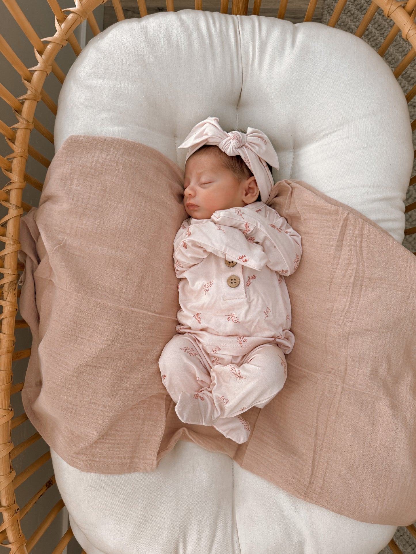 Top + Bottoms Set - Blush Flowers