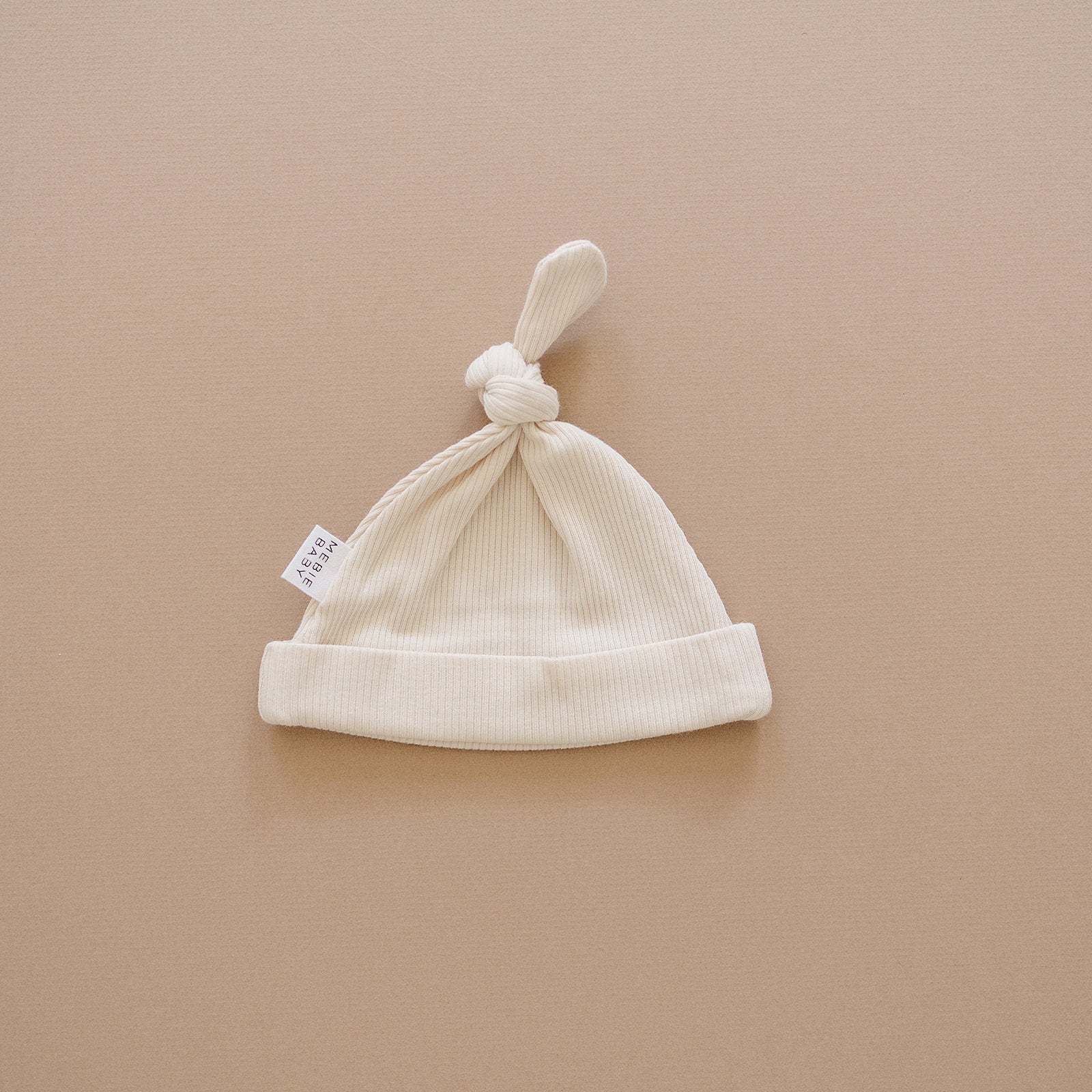 Mebie Baby Ribbed Knot Hat - Vanilla - Atara & Co