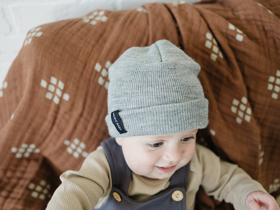 Mebie Baby Beanie - Light Grey - Atara & Co