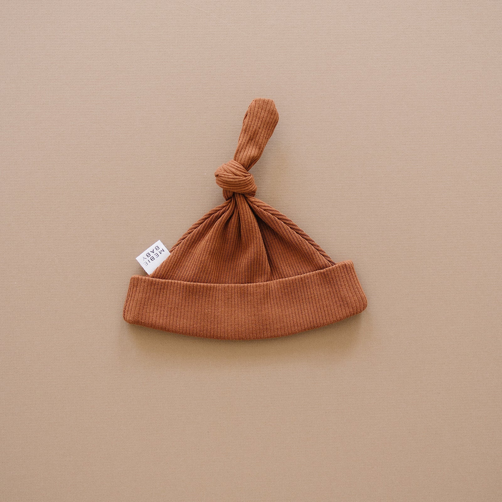 Mebie Baby Ribbed Knot Hat - Rust - Atara & Co