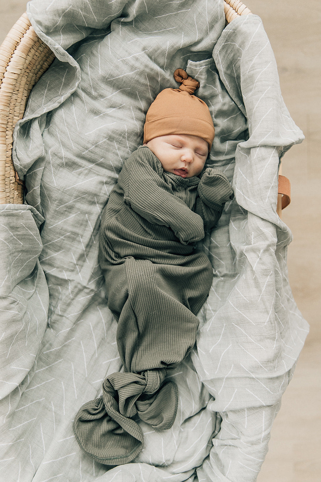 Mebie Baby Muslin Swaddle - Desert Sage - Atara & Co