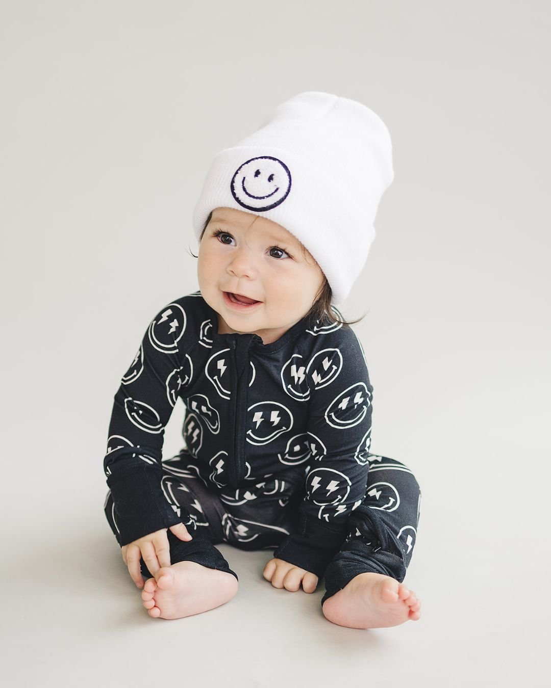 LPK Smiley Beanie - White - Atara & Co