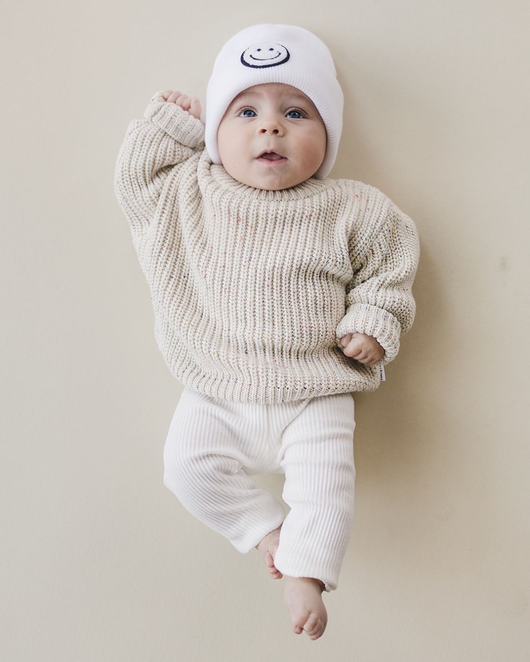 LPK Smiley Beanie - White - Atara & Co