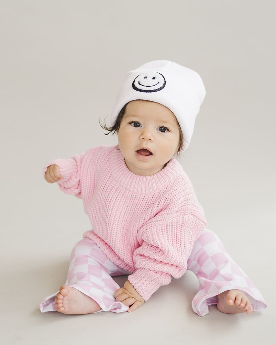 LPK Smiley Beanie - White - Atara & Co