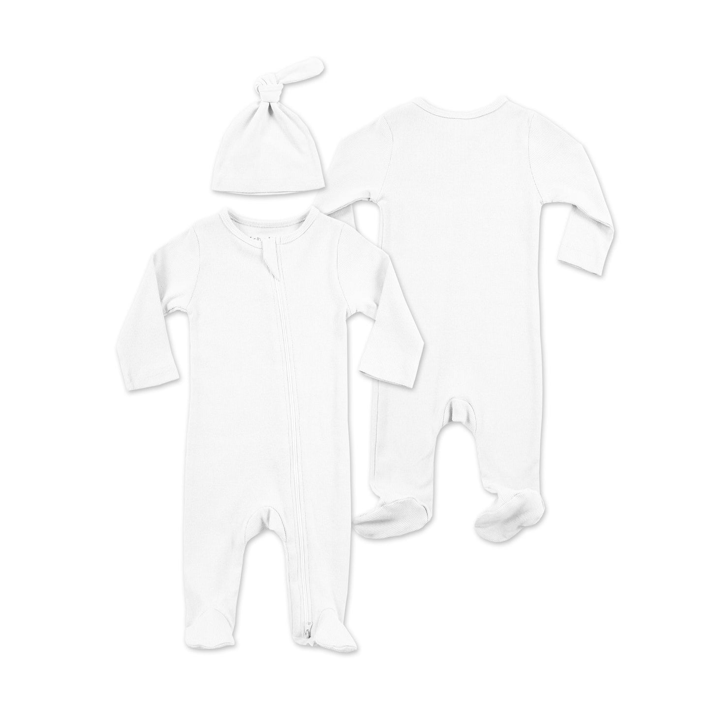 Petelulu Ribbed Footed Romper + Hat Set - Atara & Co