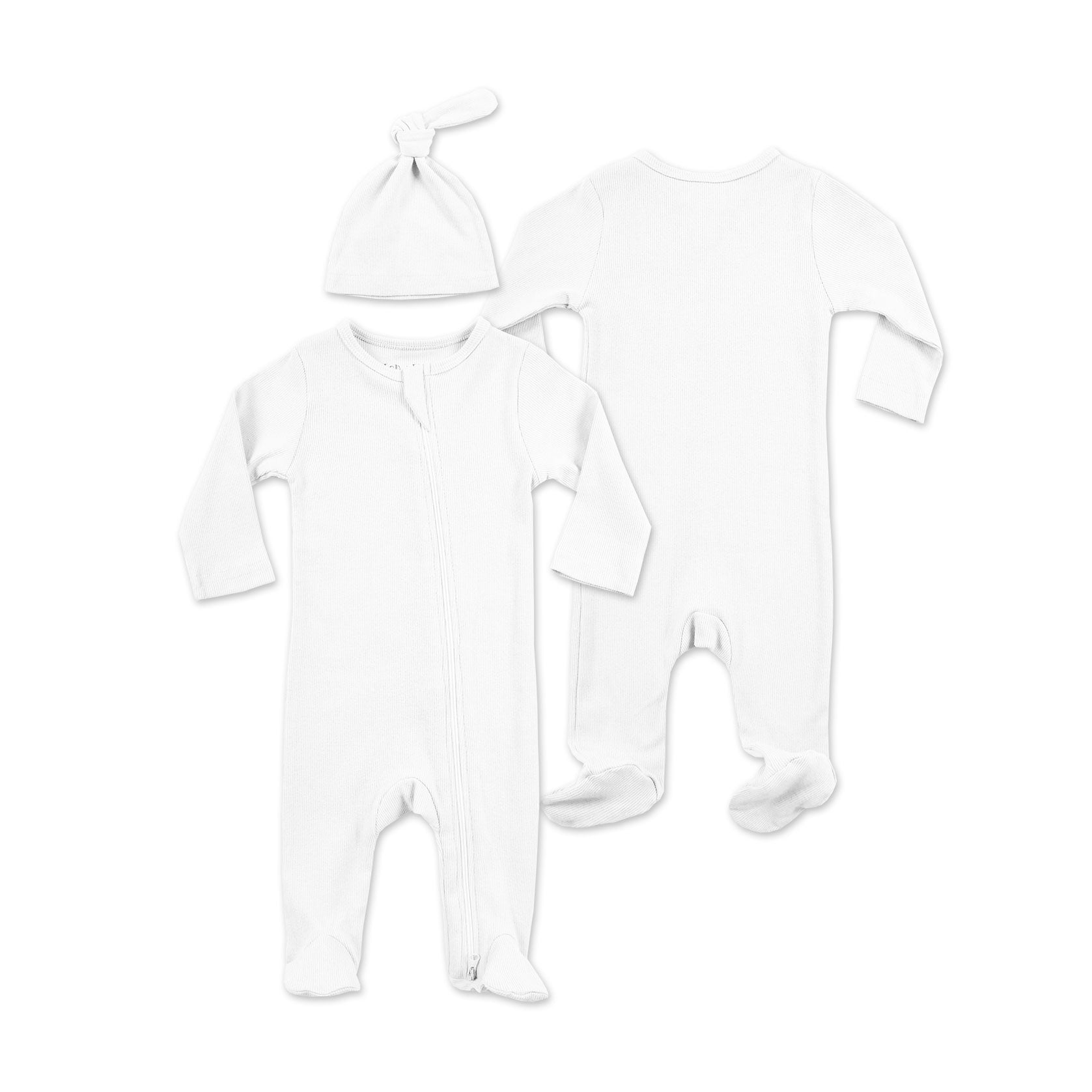 Petelulu Ribbed Footed Romper + Hat Set - Atara & Co