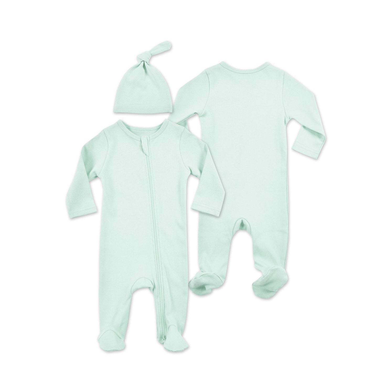 Petelulu Ribbed Footed Romper + Hat Set - Atara & Co