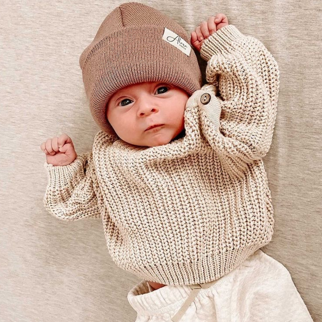 Soft Knitted Cuff Baby Beanie** - Atara & Co