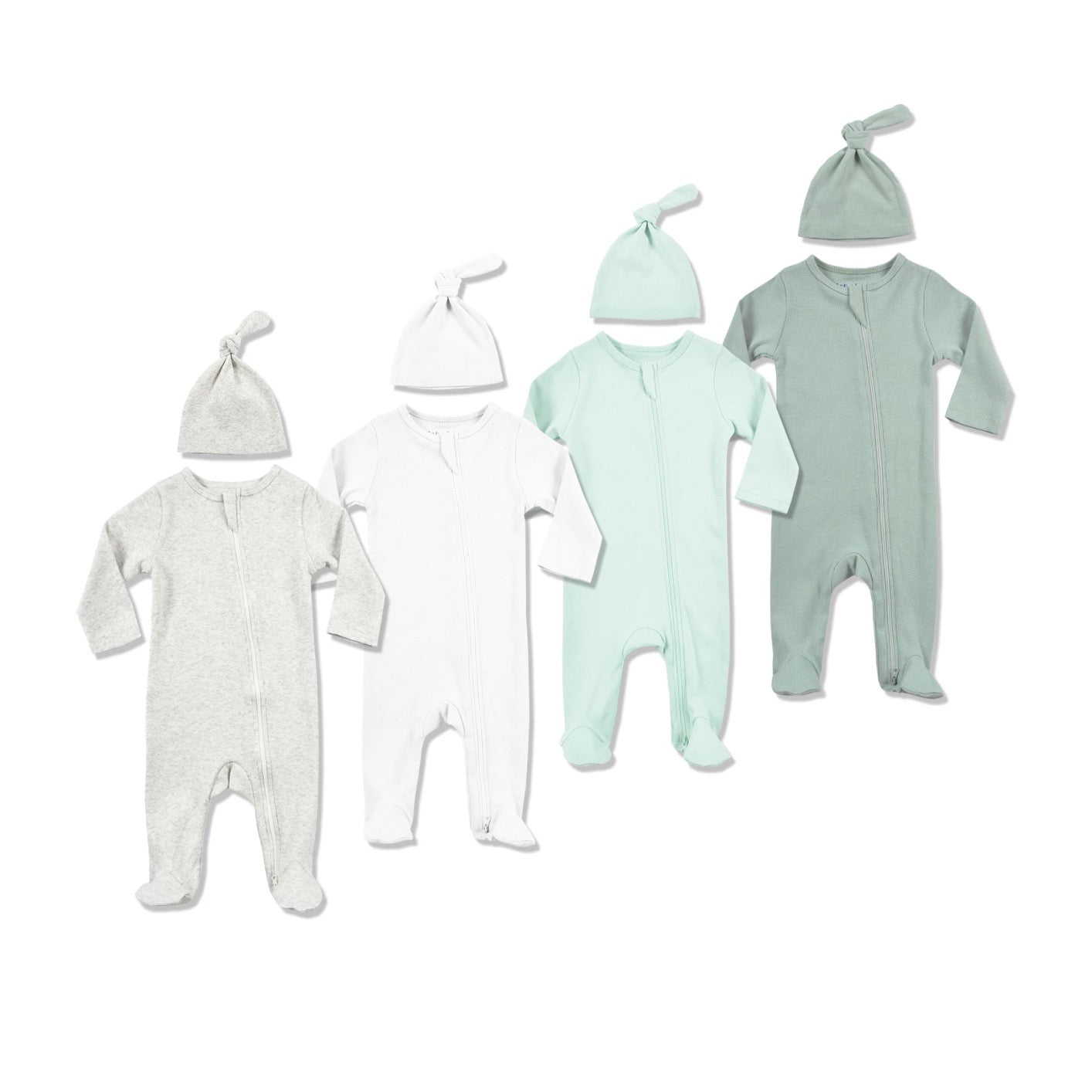 Petelulu Ribbed Footed Romper + Hat Set - Atara & Co